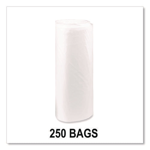 Image of Pitt Plastics Eco Strong Plus Can Liners, 33 gal, 13 mic, 33" x 39", Natural, Perforated Roll, 250/Carton