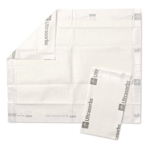 Image of Medline Ultrasorbs Disposable Dry Pads, 23" X 35", White, 7/box, 6/carton