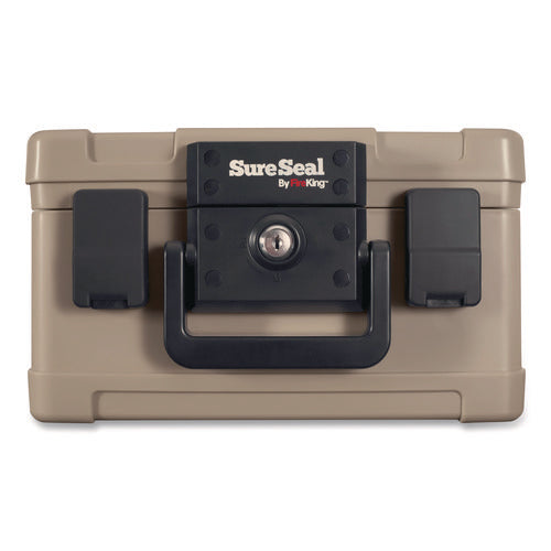 Image of SureSeal By FireKing® Fire And Waterproof Chest, 0.15 Cu Ft, 12.2w X 9.8d X 7.3h, Taupe