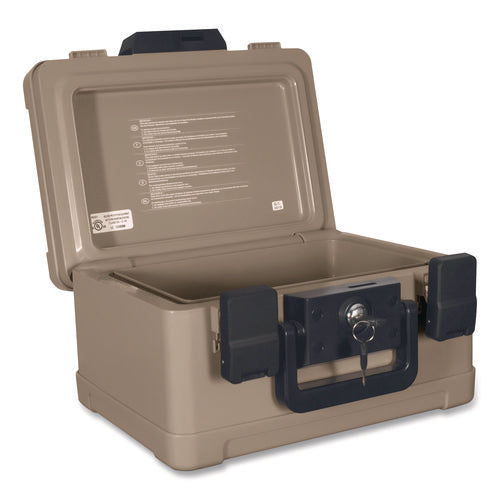 Image of SureSeal By FireKing® Fire And Waterproof Chest, 0.15 Cu Ft, 12.2w X 9.8d X 7.3h, Taupe
