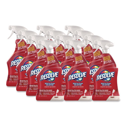 Image of RESOLVE® Triple Oxi Advanced Trigger Carpet Cleaner, Fresh Linen, 22 oz Spray Bottle, 12/Carton