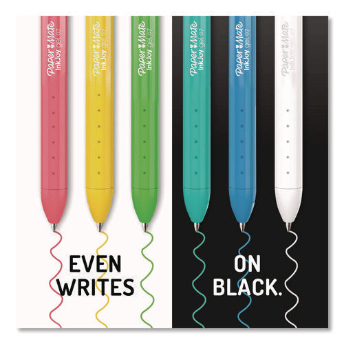 Image of Paper Mate® InkJoy Gel Bright Gel Pen, Retractable, Medium 0.7 mm, Assorted Ink, Assorted Barrel, 10/Pack