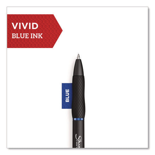 Image of Sharpie® S-Gel Sharpie S-Gel Gel Pen, Retractable, Medium 0.7 mm, Blue Ink, Black Barrel, 36/Pack