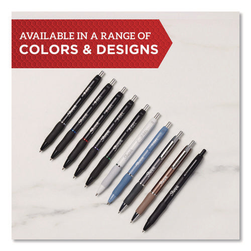 Image of Sharpie® S-Gel Sharpie S-Gel Gel Pen, Retractable, Medium 0.7 mm, Blue Ink, Black Barrel, 36/Pack