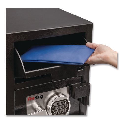 Image of FireKing® Depository Security Safe, 0.95 Cu Ft, 14 X 15.5 X 20, Black