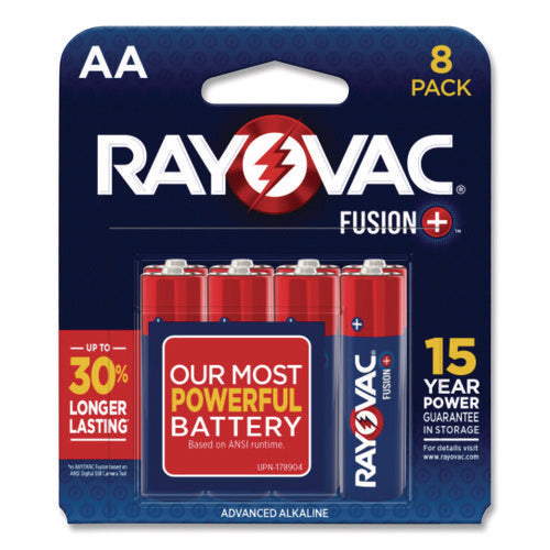 Image of Rayovac® Fusion Performance Alkaline AA Batteries, 8/Pack