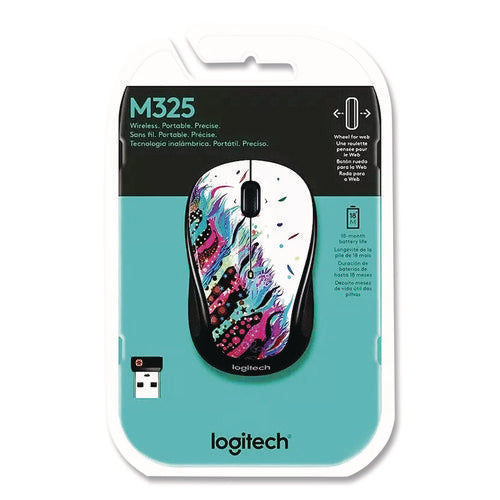 Image of Logitech® M325 Wireless Mouse, 2.4 GHz Frequency/30 ft Wireless Range, Left/Right Hand Use, Celebrate
