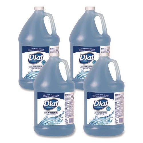 Image of Dial® Professional Antibacterial Liquid Hand Soap, Spring Water Scent, 1 gal, 4/Carton