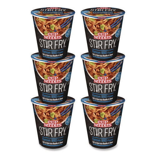 Image of Nissin® Cup Noodles Stir Fry, Korean BBQ, 2.89 oz Cup, 6/Carton