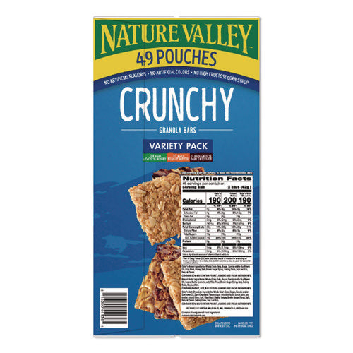 Image of Nature Valley® Granola Bars, Assorted Crunchy Bars, 1.5 Oz Pouch, 2 Bars/pouch, 49 Packs/box