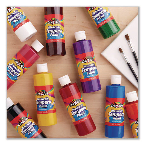 Image of Cra-Z-Art® Washable Tempera Paint, 10 Assorted Colors, 8 oz Bottle, 10/Pack