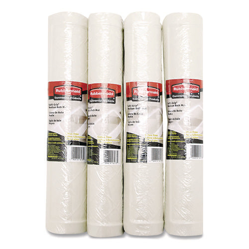 Image of Rubbermaid® Commercial Safti-Grip Latex-Free Vinyl Bath Mat, 14 X 22.5, White, 4/carton