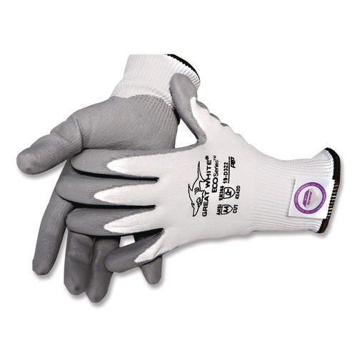 Image of PIP Great White 3gx Seamless Knit Dyneema Diamond Blended Gloves, Large, White/gray