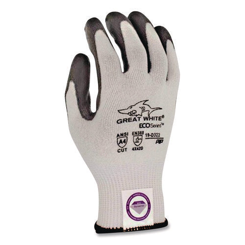Image of PIP Great White 3gx Seamless Knit Dyneema Diamond Blended Gloves, Small, White/gray