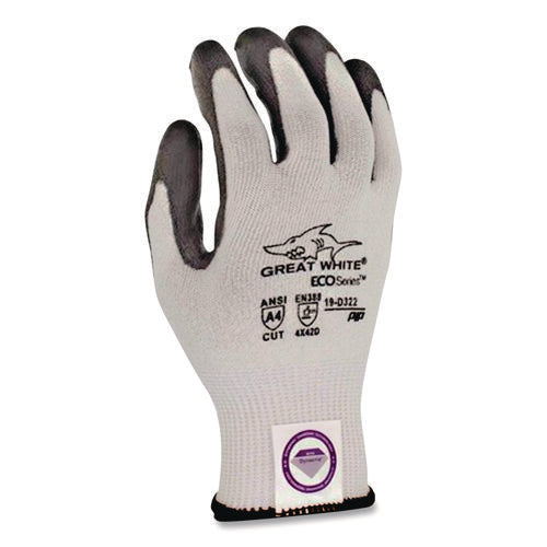 Image of PIP Great White 3gx Seamless Knit Dyneema Diamond Blended Gloves, X-Large, White/gray
