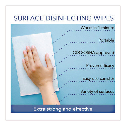 Image of Sani Professional® Sani-Cloth Prime Germicidal Disposable Wipes, Extra-Large, 1-Ply, 7.5 X 15, Unscented, White, 70/canister, 6 Canisters/carton