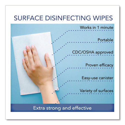 Image of Sani Professional® Sani-Cloth Prime Germicidal Disposable Wipes, Large, 1-Ply, 6 X 6.75, Unscented, White, 160/canister, 12 Canisters/carton