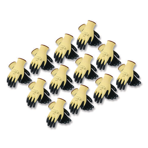 Image of G-Tek® Kev Seamless Knit Kevlar Gloves, X-Large, Yellow/black, 12 Pairs