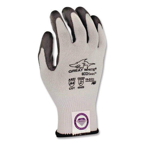 Image of PIP Great White 3gx Seamless Knit Dyneema Diamond Blended Gloves, Large, White/gray