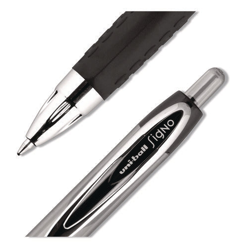 Image of uniball® Signo 207 Gel Pen Value Pack, Retractable, Medium 0.7 mm, Black Ink, Smoke/Black Barrel, 36/Box