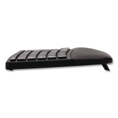 Image of Kensington® Pro Fit Ergo Wireless Keyboard and Mouse, 2.4 GHz Frequency, 30 ft Wireless Range, Black