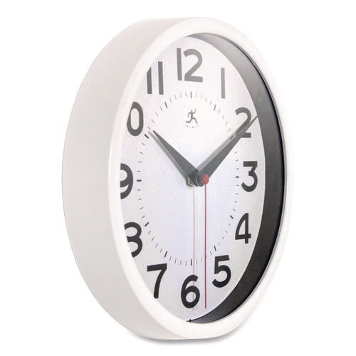 Image of Infinity Instruments Metro Wall Clock, 9" Diameter, White Case, 1 Aa (sold Separately)