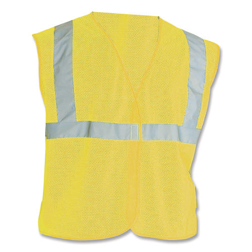 Image of PIP ANSI Class 2 Hook and Loop Safety Vest, 2X-Large, Hi-Viz Lime Yellow