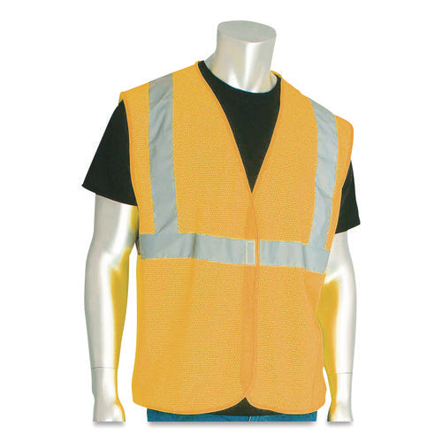 Image of PIP ANSI Class 2 Hook and Loop Safety Vest, Large, Hi-Viz Orange