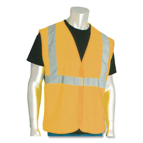 Image of PIP ANSI Class 2 Hook and Loop Safety Vest, X-Large, Hi-Viz Orange