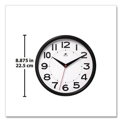 Image of Infinity Instruments Metro Wall Clock, 9" Diameter, Black Case, 1 Aa (sold Separately)