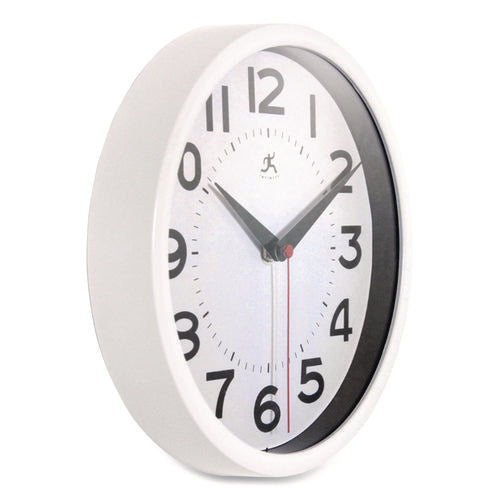 Image of Infinity Instruments Metro Wall Clock, 9" Diameter, Silver Case, 1 Aa (sold Separately)