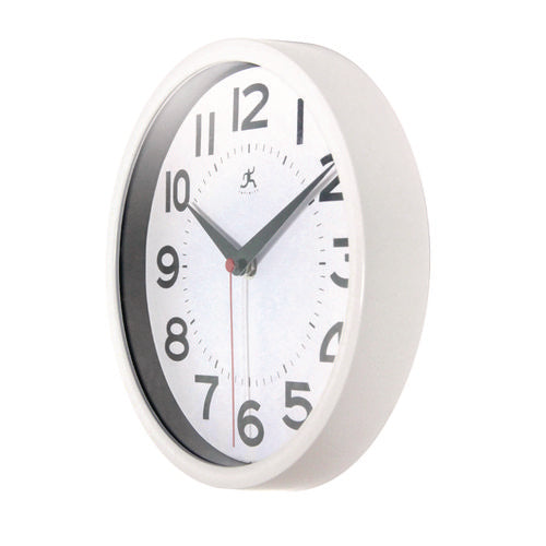Image of Infinity Instruments Metro Wall Clock, 9" Diameter, Silver Case, 1 Aa (sold Separately)
