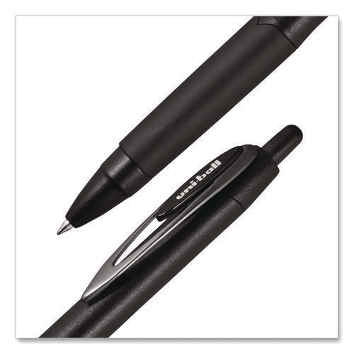 Image of uniball® 207 Plus+ Gel Pen, Retractable, Medium 0.7 mm, Black Ink, Black Barrel, 4/Pack