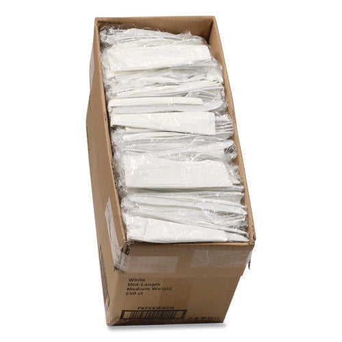 Image of Pactiv Evergreen Fieldware Cutlery Kit, Individually Wrapped, Mediumweight, Fork/Knife/Napkin/Spoon, Plastic, White, 250/Carton