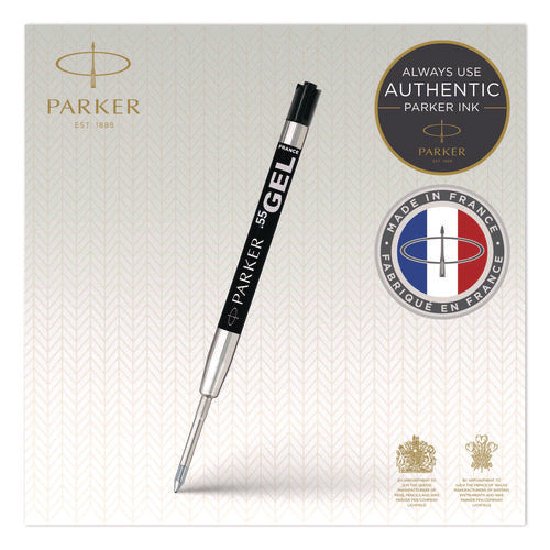 Image of Parker® Refill For Parker Retractable Gel Ink Roller Ball Pens, Medium Conical Tip, Black Ink, 2/pack