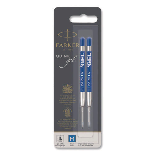 Image of Parker® Refill For Parker Retractable Gel Ink Roller Ball Pens, Medium Conical Tip, Blue Ink, 2/pack