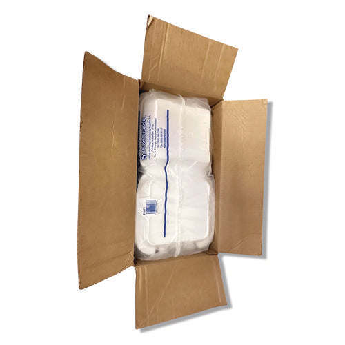 Image of Plastifar Foam Hinged Lid Containers, 9 x 10 x 3, White, Foam, 200/Carton