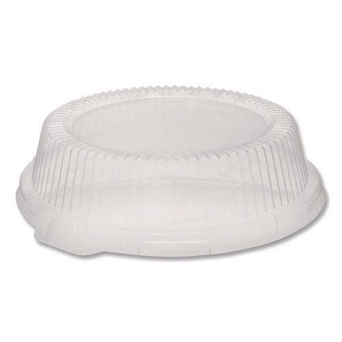 Image of Pactiv Evergreen ClearView Dome-Style Lid with Tabs, 8.75" Diameter x 0.8" h, Clear, Plastic, 126/Carton