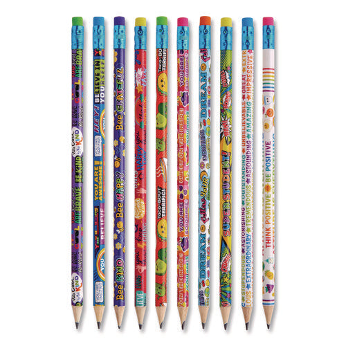 Image of Cra-Z-Art® Pencils Motivational Classpack, #2 Black Lead, Assorted Barrels, 10 Designs, 250 Pencils/Set