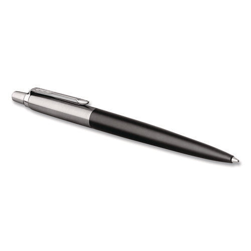Image of Parker® Jotter Bond Street Ballpoint Pen, Retractable, Medium 1 mm, Blue Ink, Black/Chrome Barrel