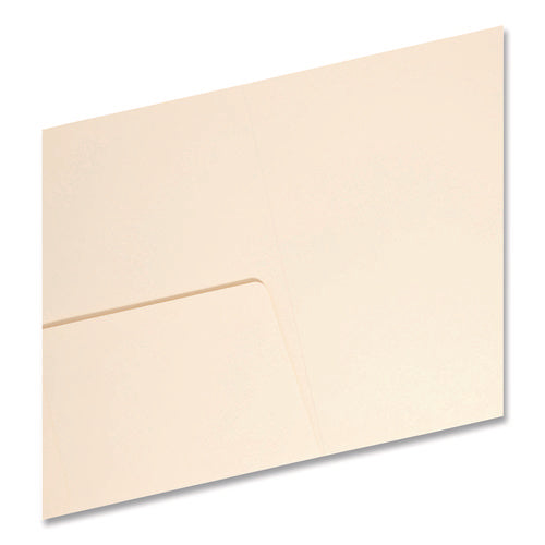 Image of Smead Top Tab File Folders with Inside Pocket, Straight Tabs, Letter Size, Manila, 50/Box