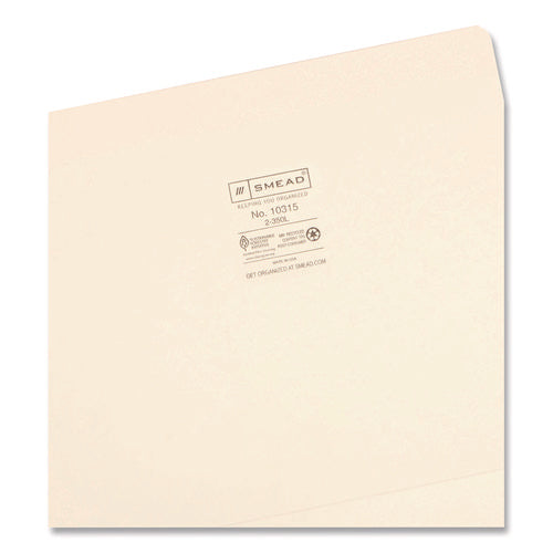 Image of Smead Top Tab File Folders with Inside Pocket, Straight Tabs, Letter Size, Manila, 50/Box