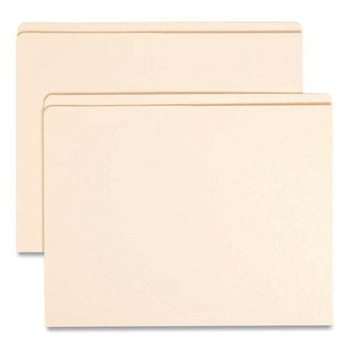 Image of Smead Top Tab File Folders with Inside Pocket, Straight Tabs, Letter Size, Manila, 50/Box