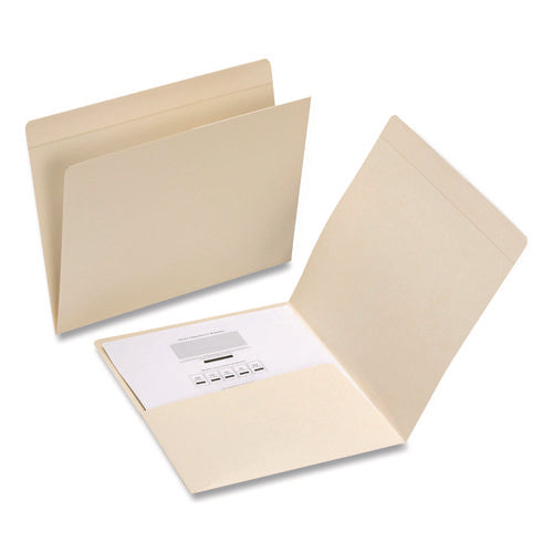 Image of Smead Top Tab File Folders with Inside Pocket, Straight Tabs, Letter Size, Manila, 50/Box