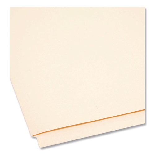 Image of Smead Heavyweight End Tab Fastener Folders, Interior Back-Cover Pocket, 0.75" Expansion, 2 Fasteners, Letter Size, Manila, 50/Box