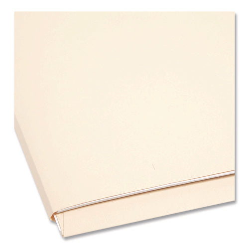Image of Smead Heavyweight End Tab Fastener Folders, Interior Back-Cover Pocket, 0.75" Expansion, 2 Fasteners, Letter Size, Manila, 50/Box