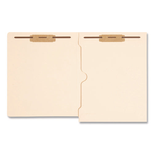 Image of Smead Heavyweight End Tab Fastener Folders, Interior Back-Cover Pocket, 0.75" Expansion, 2 Fasteners, Letter Size, Manila, 50/Box