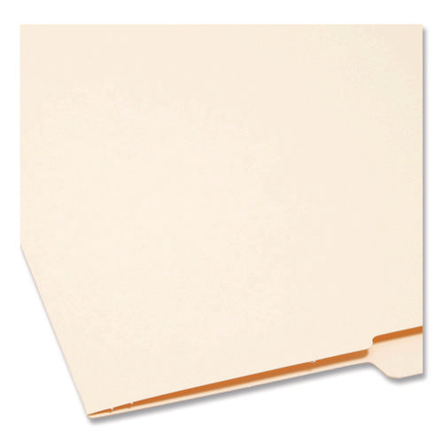 Image of Smead Heavyweight Manila End Tab Folders, 9" High Front, 1/2-Cut Tabs: Top, Letter Size, 0.75" Expansion, Manila, 100/Box