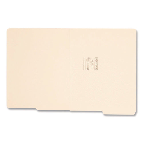Image of Smead Heavyweight Manila End Tab Folders, 9" High Front, 1/2-Cut Tabs: Top, Letter Size, 0.75" Expansion, Manila, 100/Box