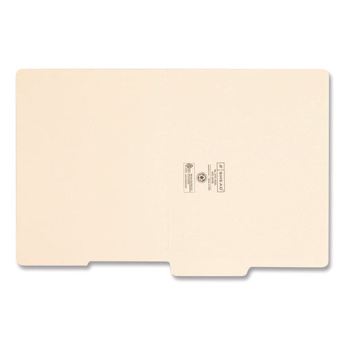 Image of Smead Heavyweight Manila End Tab Folders, 9" High Front, 1/2-Cut Tabs: Bottom, Letter Size, 0.75" Expansion, Manila, 100/Box